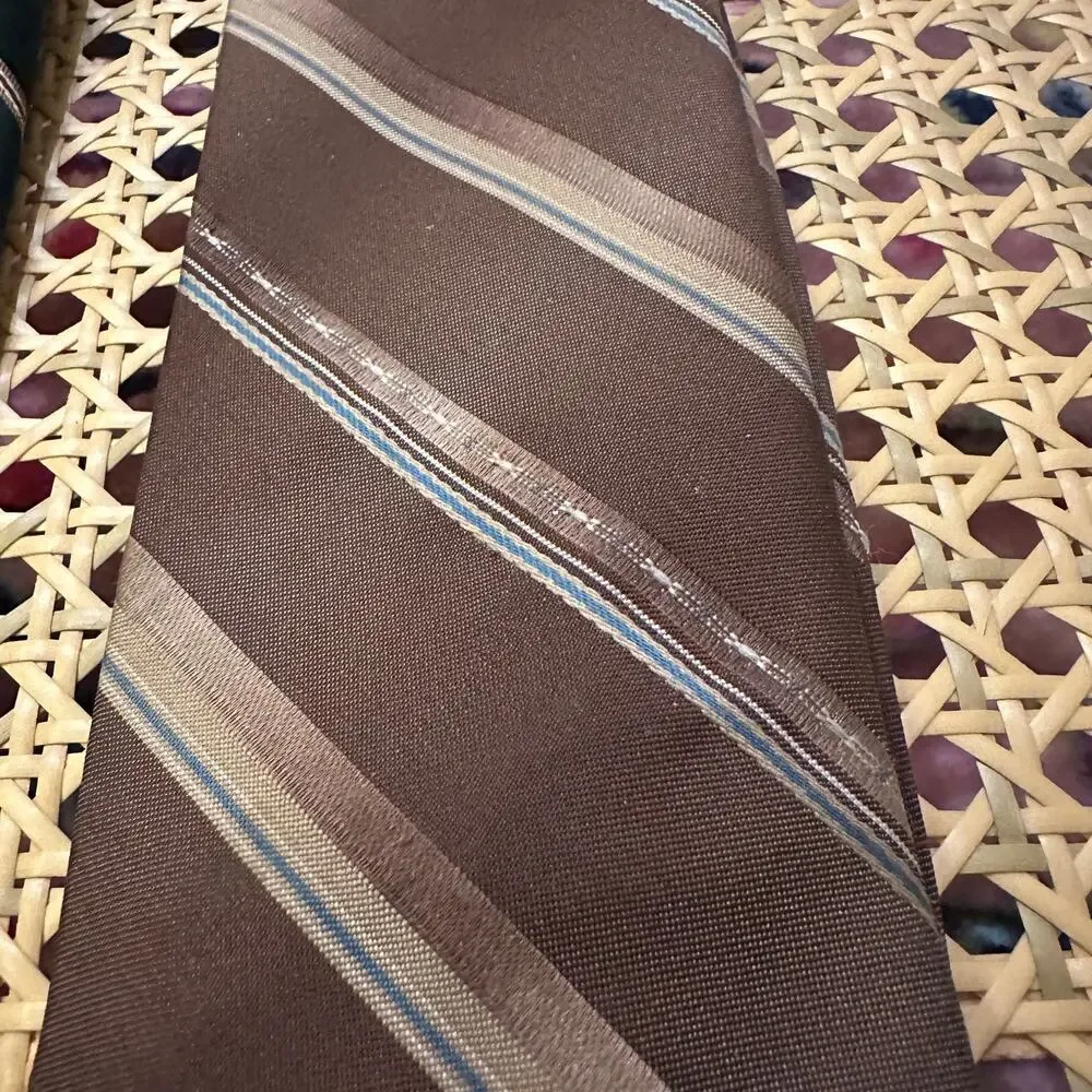 Vintage Sears Men’s Store REPP Ties Lot of 2 Regimental Striped Textured Ties